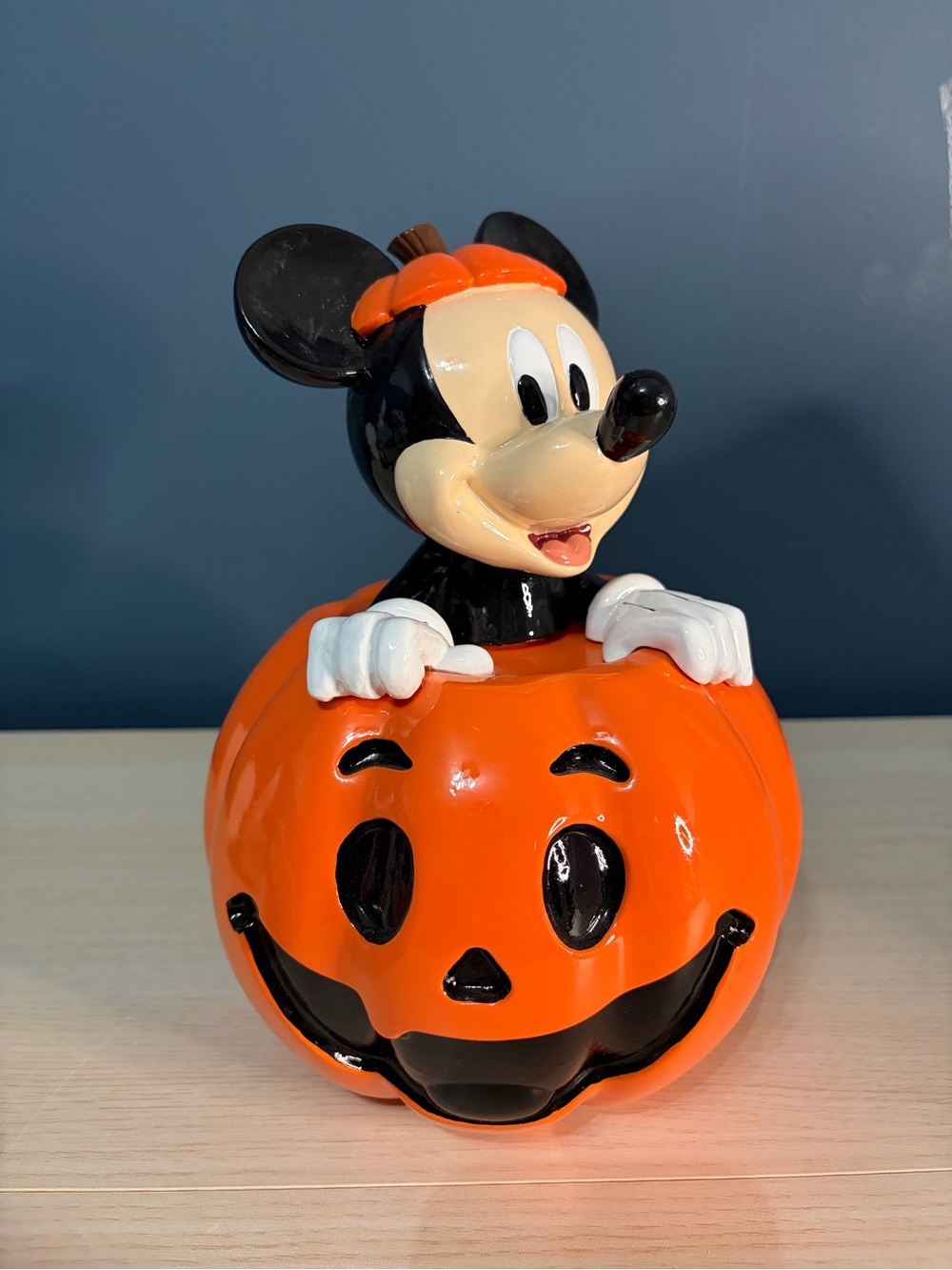 Disney Black & Orange Mickey Mouse Pumpkin Figurine